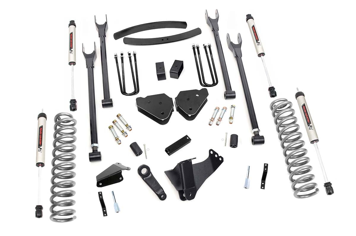 Ford F-350 Super Duty Suspension Lift Kit - Rough Country - 6 Inch Lift Kit | Gas | 4 Link | No OVLDS | V2 - '05-'07